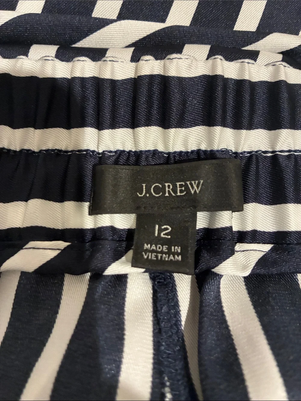 J. Crew Navy and White Vertical Stripe Pants